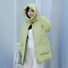 Anti-season clearance medium and long white goose down jacket women's versatile hooded thickened loose casual warm jacket