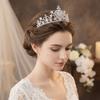Huvudprydnader Kristall Brudtiara Krona Flerfärgad Bröllopshår Tiara Fantastiska Accessoarer