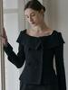 Peulomdeimomeonteu Merry Tweed Off-Shoulder Jacket & Skirt Setup_3Color