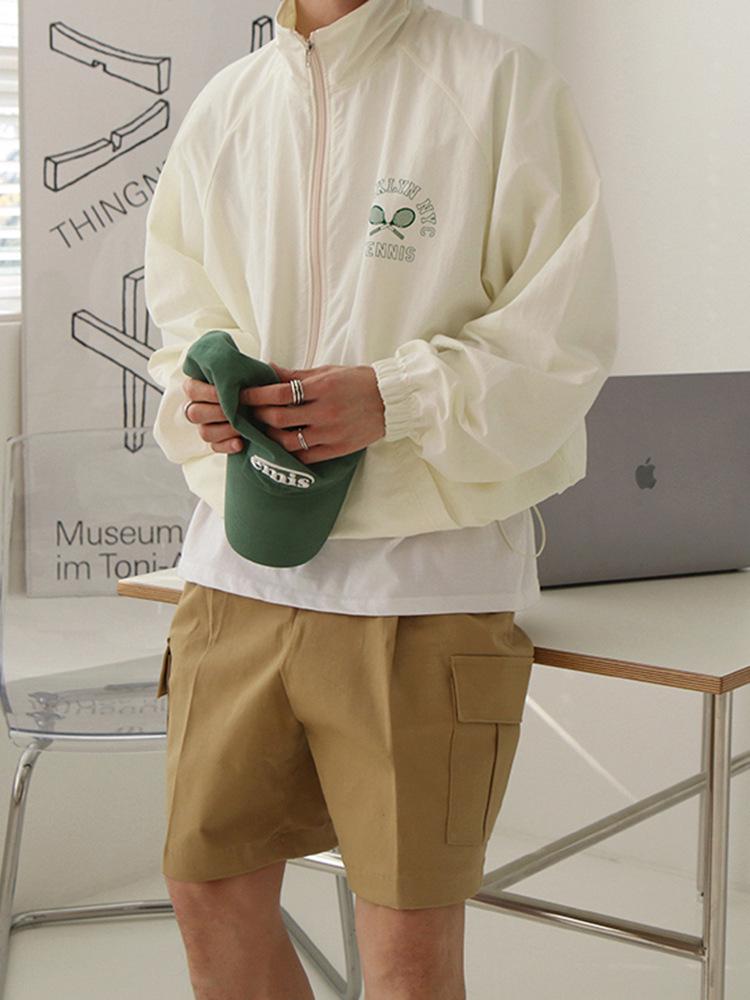 

Мужская легкая куртка с принтом для защиты от солнца - Коллекция Лето 2025 M грязно-белый