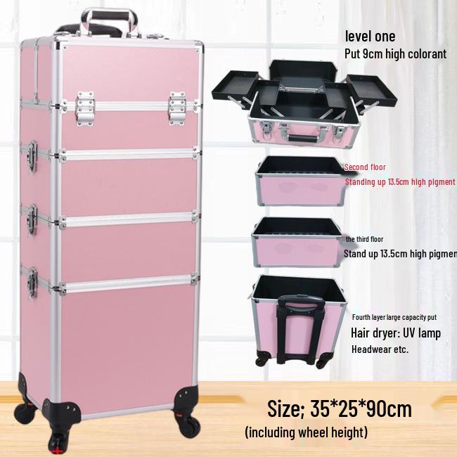 Lockable Multi-Layer Makeup Trolley Case for Nail Art & Beauty