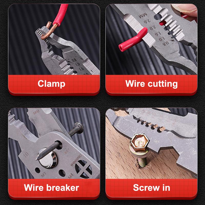 Foldable Wire Strippers With Electricity Measurement Function 10 In 1 Wire Stripping Pliers For Cutting Pulling Wires