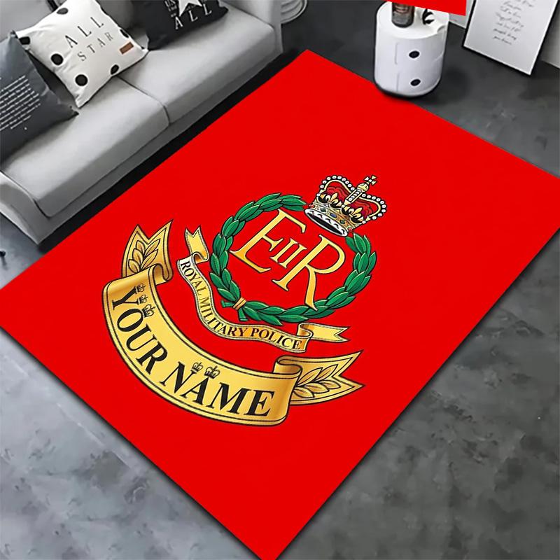 Royal Crest Emblem Custom Name Carpet Rug For Living Room Bedroom Home Sofa Decoration Kids Play Nonslip Floor Mat