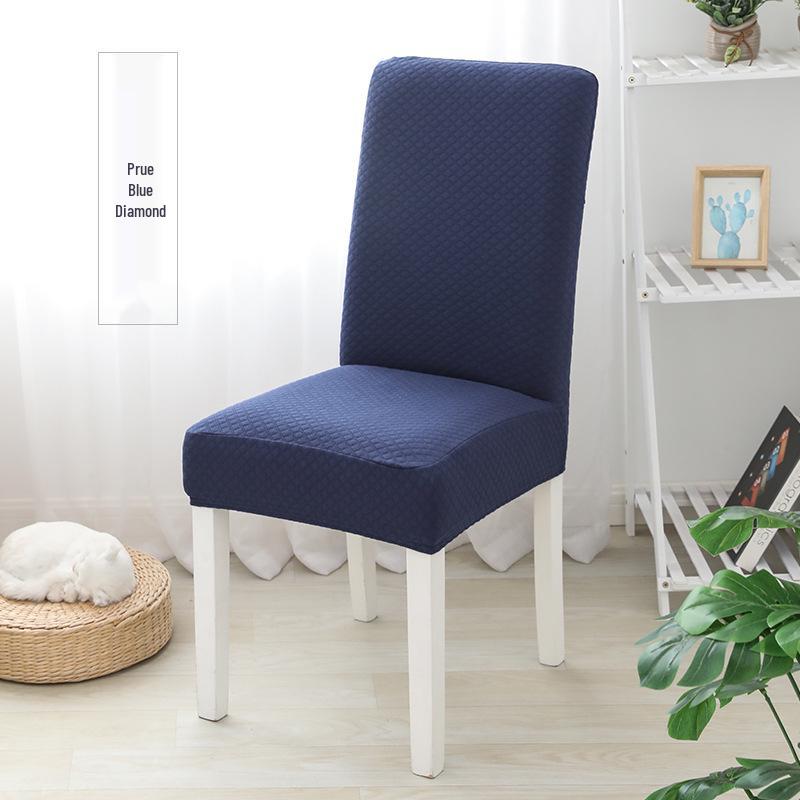 Thickened Jacquard Plaid Chair Cover - Stretchable, Solid Color, Modern Fit for Household or Restaurant.