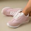 Sweet Candy Colored Lace Up Sneakers Women 2025 Autumn Mix Color Round Toe Sports Shoes Soft Sole Non Slip Pink Sneakers