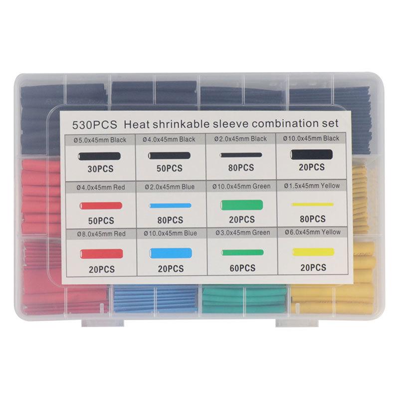 530pcs Color Heat Shrink Tubing Set: Waterproof, Flame Retardant, 2x Insulation Wire Protection