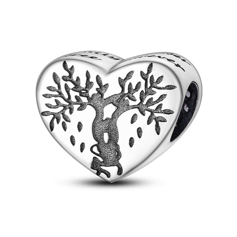 Copper Plated 925 Silver Family Friendship Series Love Beads Pendant Diy Beads Bracelet Necklace