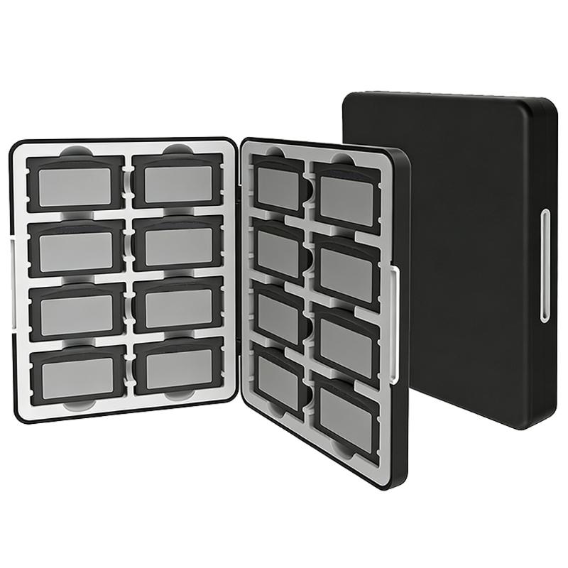 Protective Game Cartridge Storage Case Container Featuring 16 Slots Waterproof Shockproof Design Compact And Portable