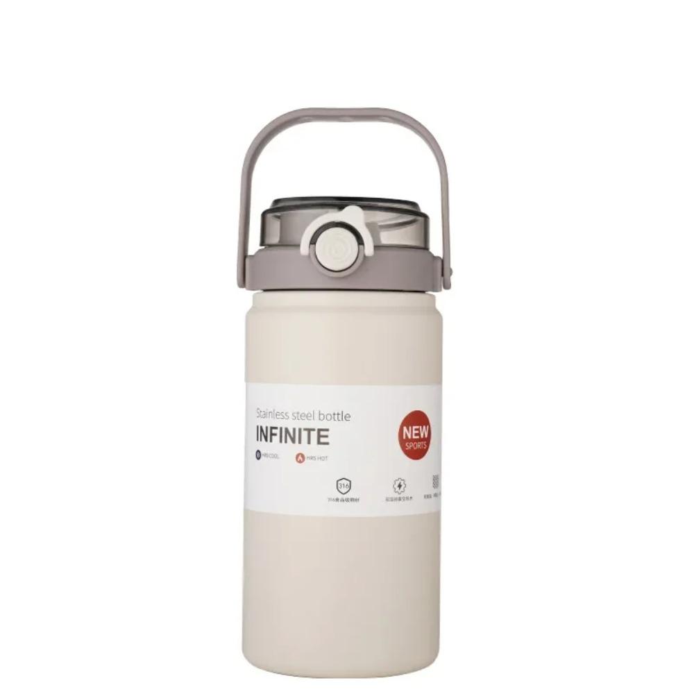800/1000/1200ml Stainless Steel Water Jug,Pop Flip Lid Insulated Sports Bottle with Carry Handle & Shoulder Strap Camping Hiking