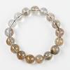 Eigado Mixed Rutilated Quartz 17 Inner Natural Power Good Fortune Bracelet, Beads, 12mm, Diameter Approx. 16cm, Stone, Stone, Luck, Amulet,