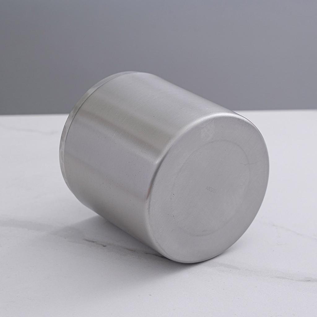 Papelera Pequeña de Escritorio Cubo de Basura de Acero Inoxidable Papelera de Reciclaje de Mesa Cubo de Basura Metálico para Encimera 1.5L para Oficina Coche