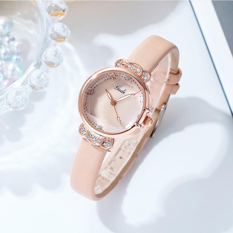 Trendy Women'S Watch Small And Exquisite Student Belt Watch Small Dial Temperament Diamond Women'S Watch