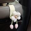 Portable Car Back Seat Hooks Leather Car Hanging Hook Tulip Flower Car Hooks  SUV