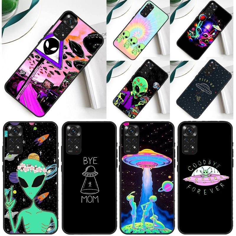 Alien UFO Case For Xiaomi Redmi Note 13 Pro 14 12 9 10 11 Pro 10S 11S 12S Redmi 13C 14C 10C 12C Cover