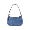 Coach Teri 25 Catena Argentata Logo in Tessuto Borsa a Spalla Media Donna Borsa a Spalla Blu CAK35-SVIN