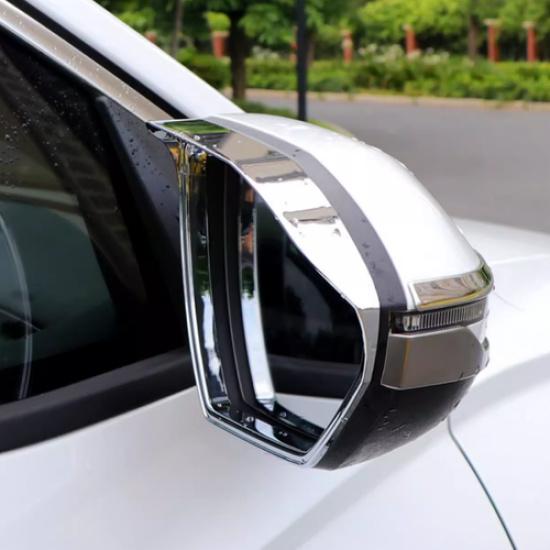 For Hyundai Santa Cruz -2025 Chrome Rain Eyebrow Rearview Mirror Frame