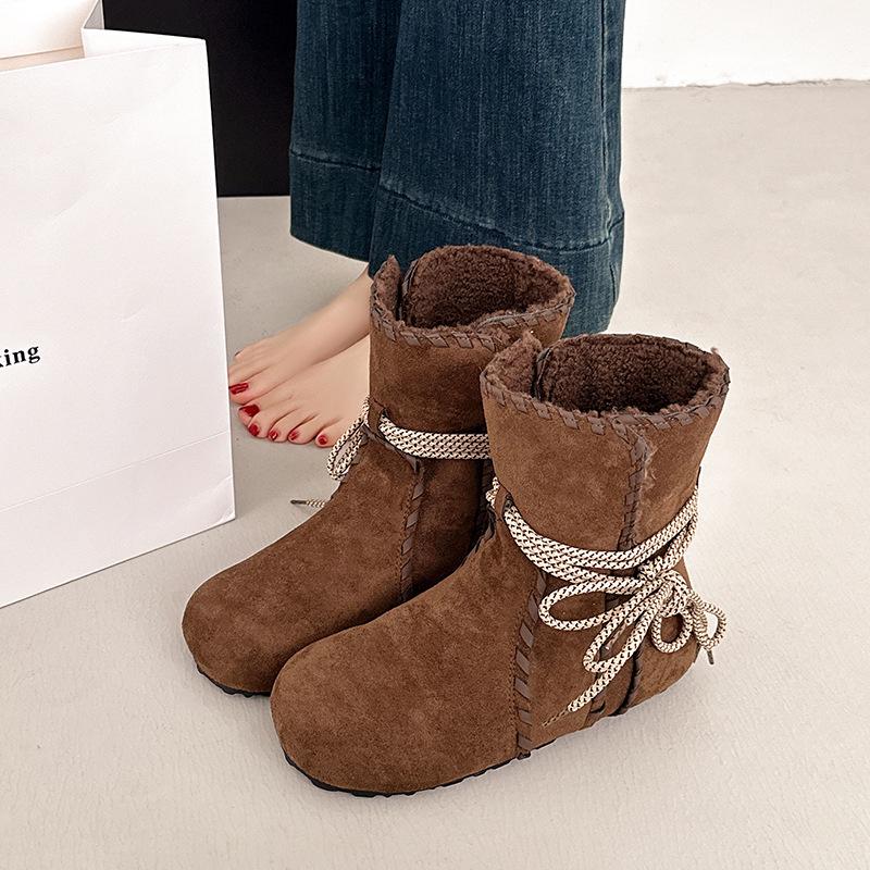 

Women s thick bottom folding two wear winter lightweight warm anti cold snow boots non-slip casual sneakers cotton boots 40 коричневый