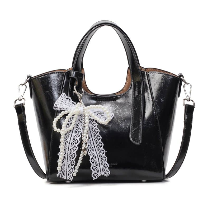 Glossy portable tote bag women's shoulder messenger bag