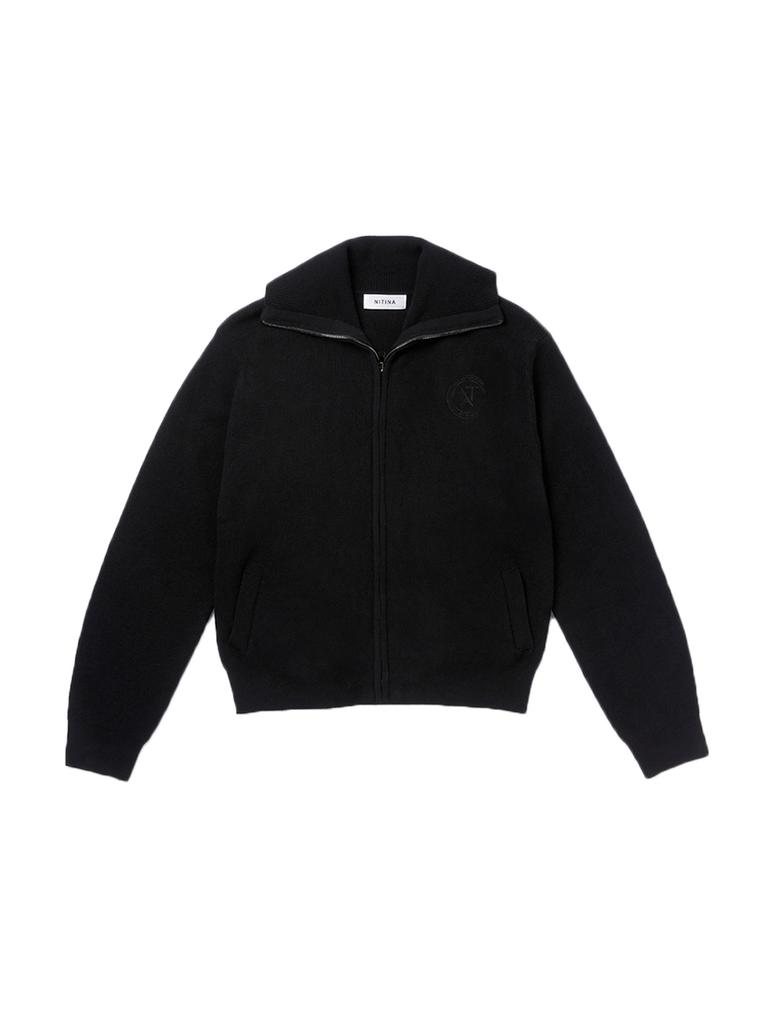 NITINA Soft Wool Zip-Up Cardigan Bk