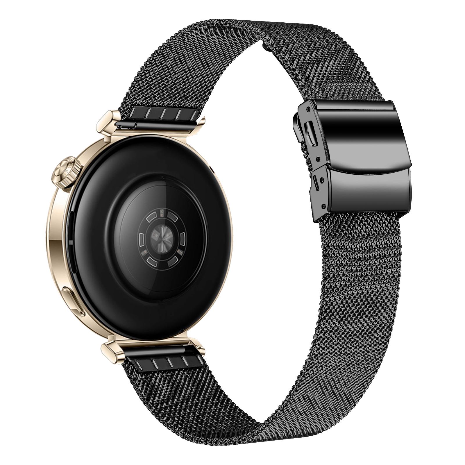 

Для Huawei Watch GT 5 Pro 42мм/GT 5 41мм Ремінець для годинника з нержавіючої сталі Міланський браслет із застібкою-черепашкою Black