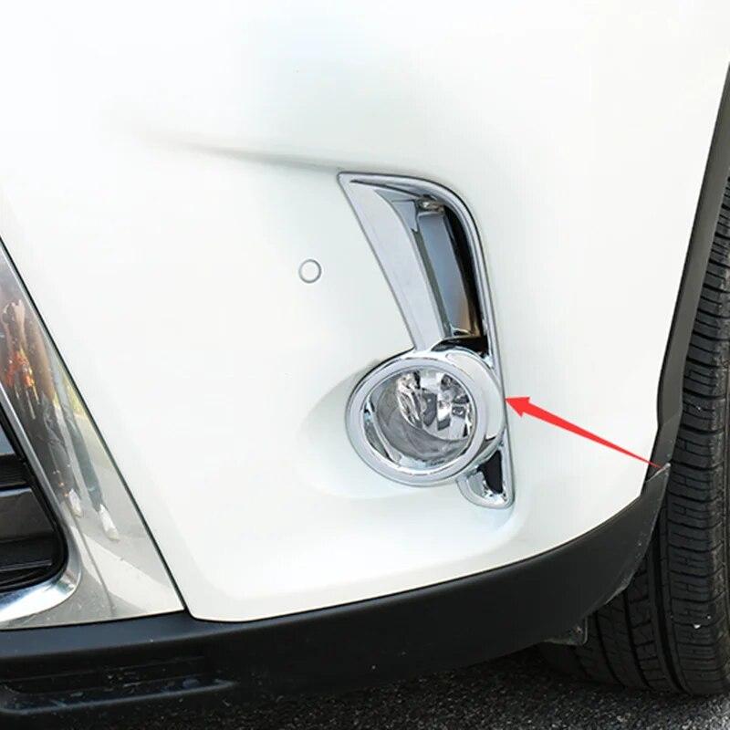 For Toyota Highlander 2018  ABS Chrome Front Reflector Fog Light Lamp Cover Sticker Decoration Trim Accessories 2 Pcs/lot