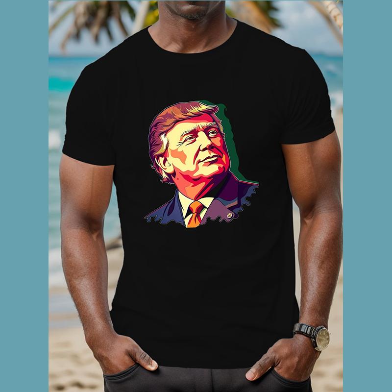 Herremote Trump Donald Trump Supporter 3D-trykk T-skjorte Mote O-hals Kortermet Casual Herre T-skjorter