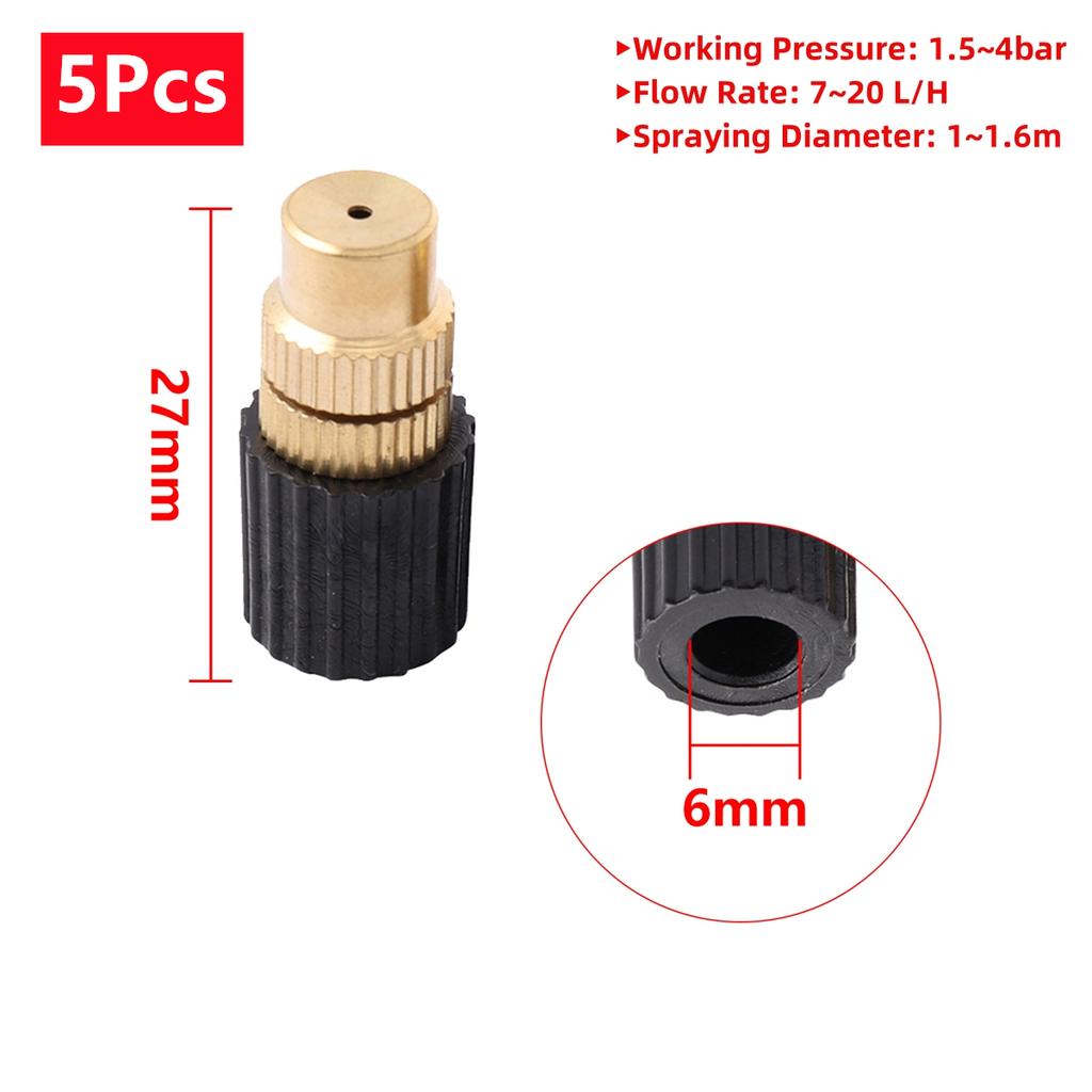 Brass Atomization Mist Nozzle 4/7mm 6mm 8mm Interface Barb Spray Head Garden Greenhouse Irrigation Cooling Humidifying Sprinkler