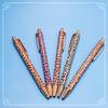 Multi-Color Options Heat Transfer Leopard Pattern Round Gel Pen Cute Leopard Pressed Colorful Hot Stamping Flower Film Metal Pen