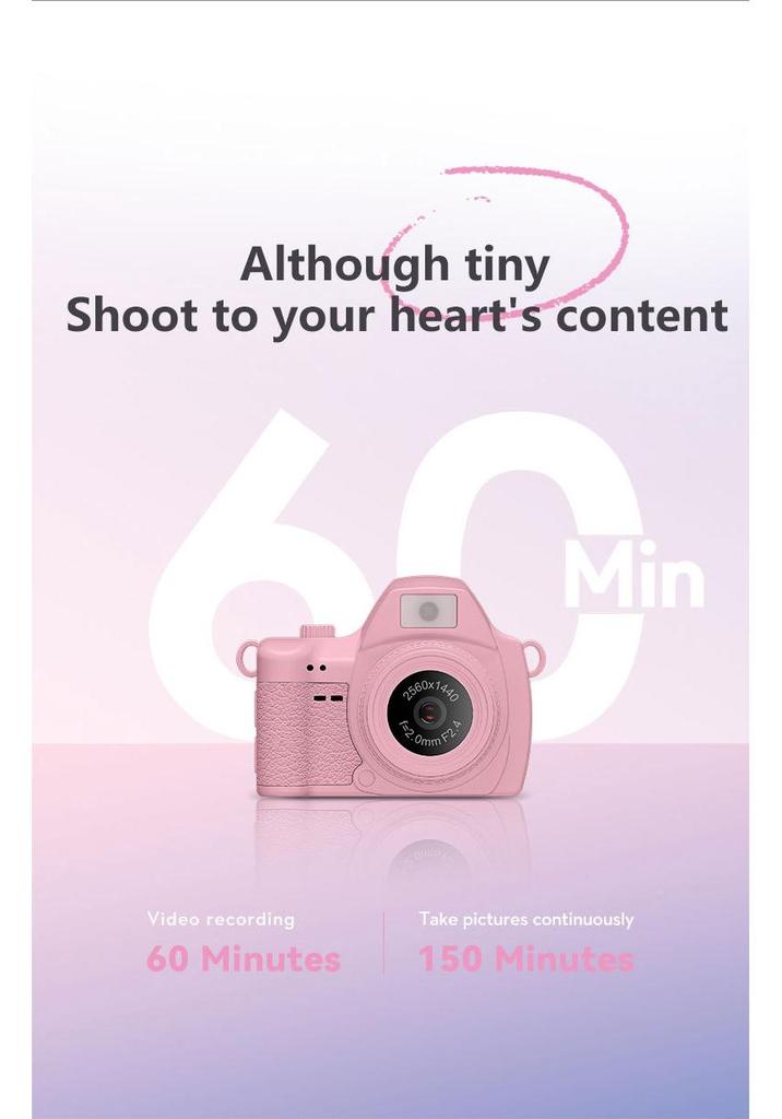 2K HD Mini Kids Digital Camera with Retro Filter