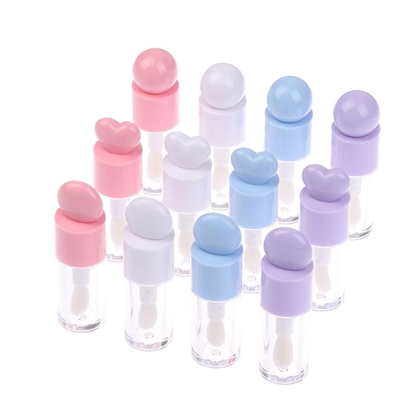 4Ml Lip Gloss Tube Matte Transparent Thick Rod Large Brush Head Empty Bottle Lips Glaze Container Makeup Packaging Material
