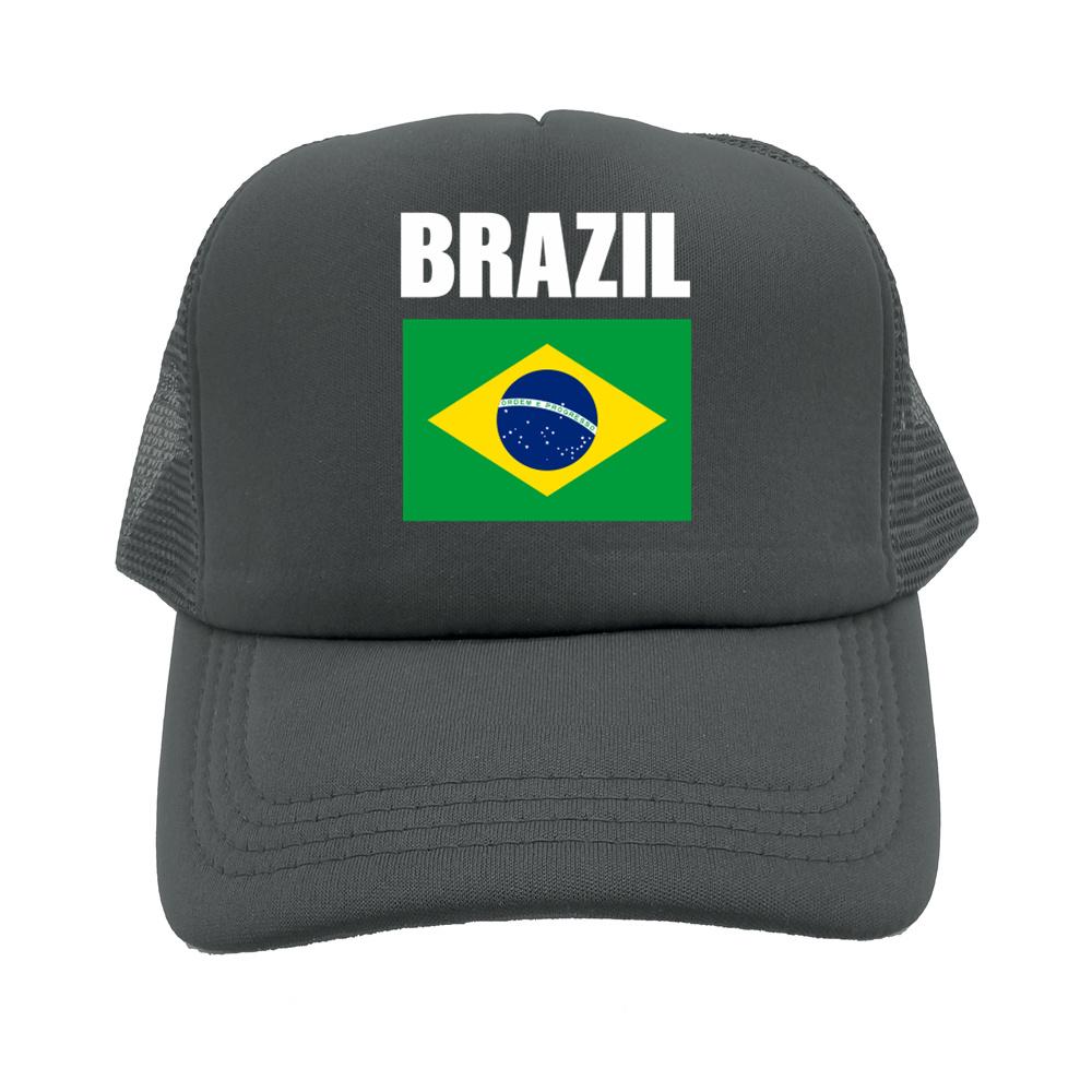Brazil Flag Trucker Hat Adult Adjustable Mesh Net Country Fans Baseball Cap Unisex Women Hip Hop Dad Gift Hat