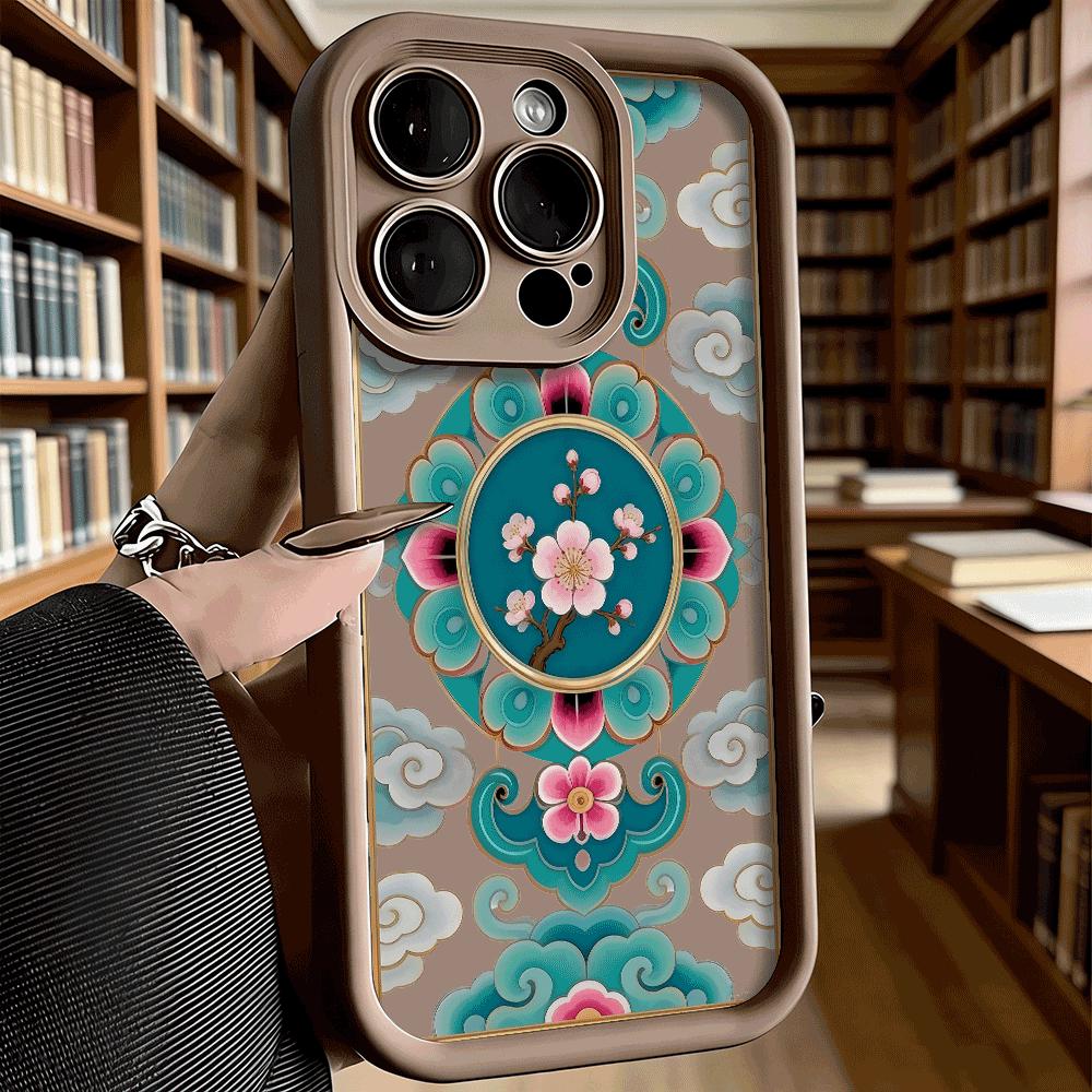 Peach Blossom Cloud Ornament Luxury Anti-Slip TPU Phone Case For Xiaomi Redmi Note 15 14 13 12 11 10 9 Pro Full Protective Cover