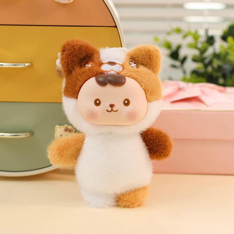 Cartoon Rabbit Panda Cat Dog Elf Plush Toys Cute Baby Animal Pendants Soft Cozy Hanging Decor Car Keychain Backpack Decor