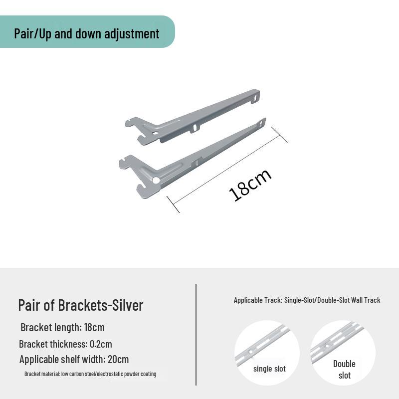 Adjustable Wall-Mount Shelf Bracket for Wooden Boards