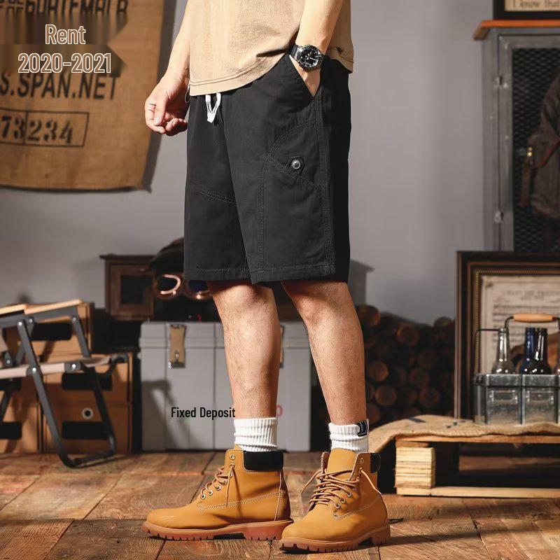 

Летний тренд Молодежный повседневный свободный прямой комбинезон шорты 5XL чёрный