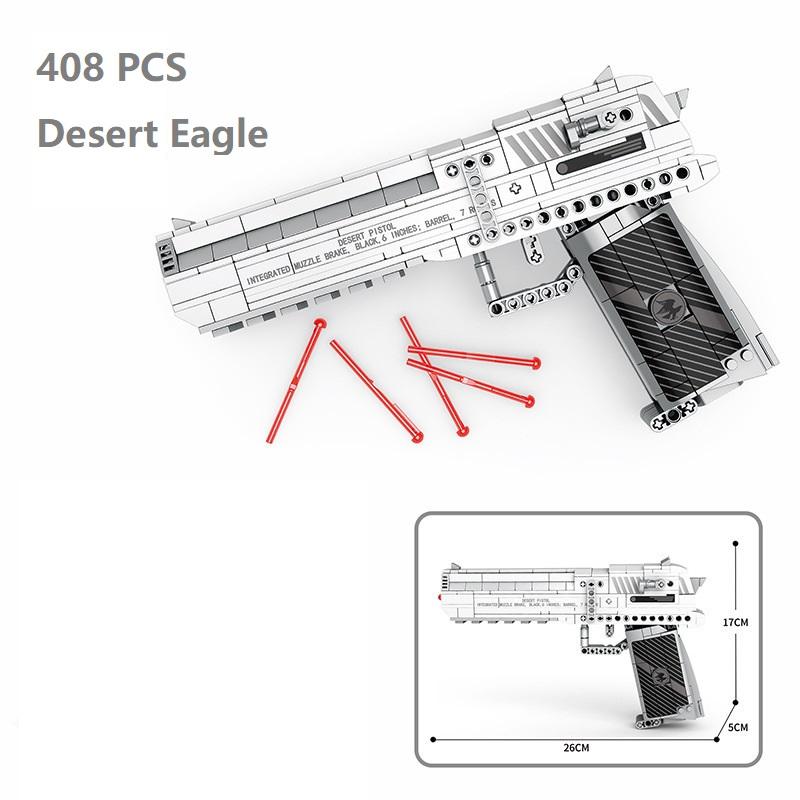 Toy Gun Assembly Building Blocks MOC Models QBU191 Rifle Desert Eagle AK47 AWM M416 MCX Assault Rifles Boys Educational Gifts
