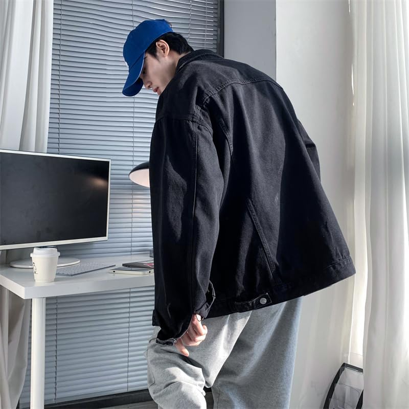 East Rain Black Denim Plus FUN215 Men's Jacket, Spring, Autumn, Winter, Sizes,