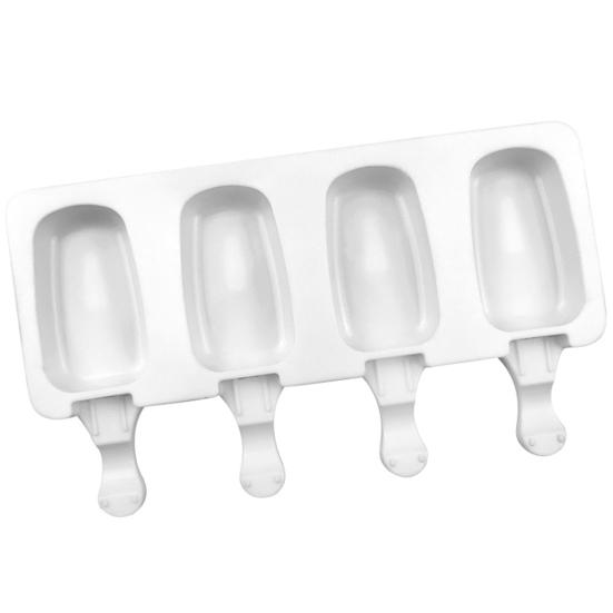 Forma na zmrzlinu se 4 dutinami Potravinářská kvalita Nepřilnavý Nepřilnavý bez BPA Free DIY opakovaně použitelný výrobník na letní zmrzlinu