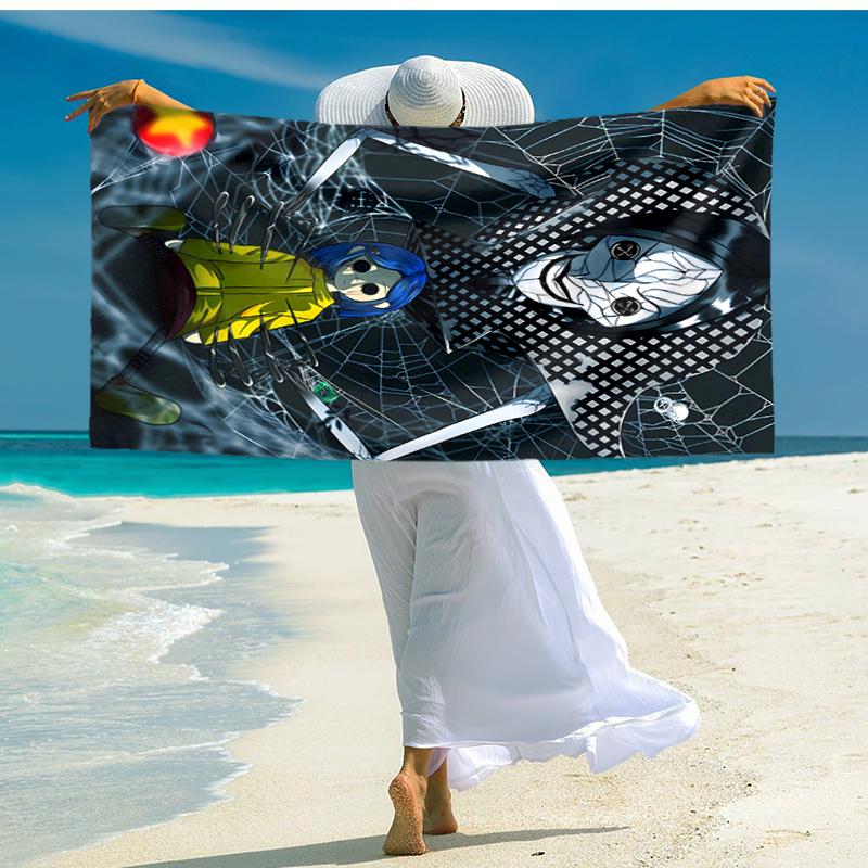 1pc C-Coraline (2) Beach Towel, Comfortable and Thick, and Swimming/Bath/Picnic/Camping Towel, Suitable for Seaside Beaches