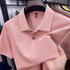 New Pure Cotton Men's High-End Polo Shirt - Short Sleeve, Lapel, Solid Color, Casual Summer T-Shirt