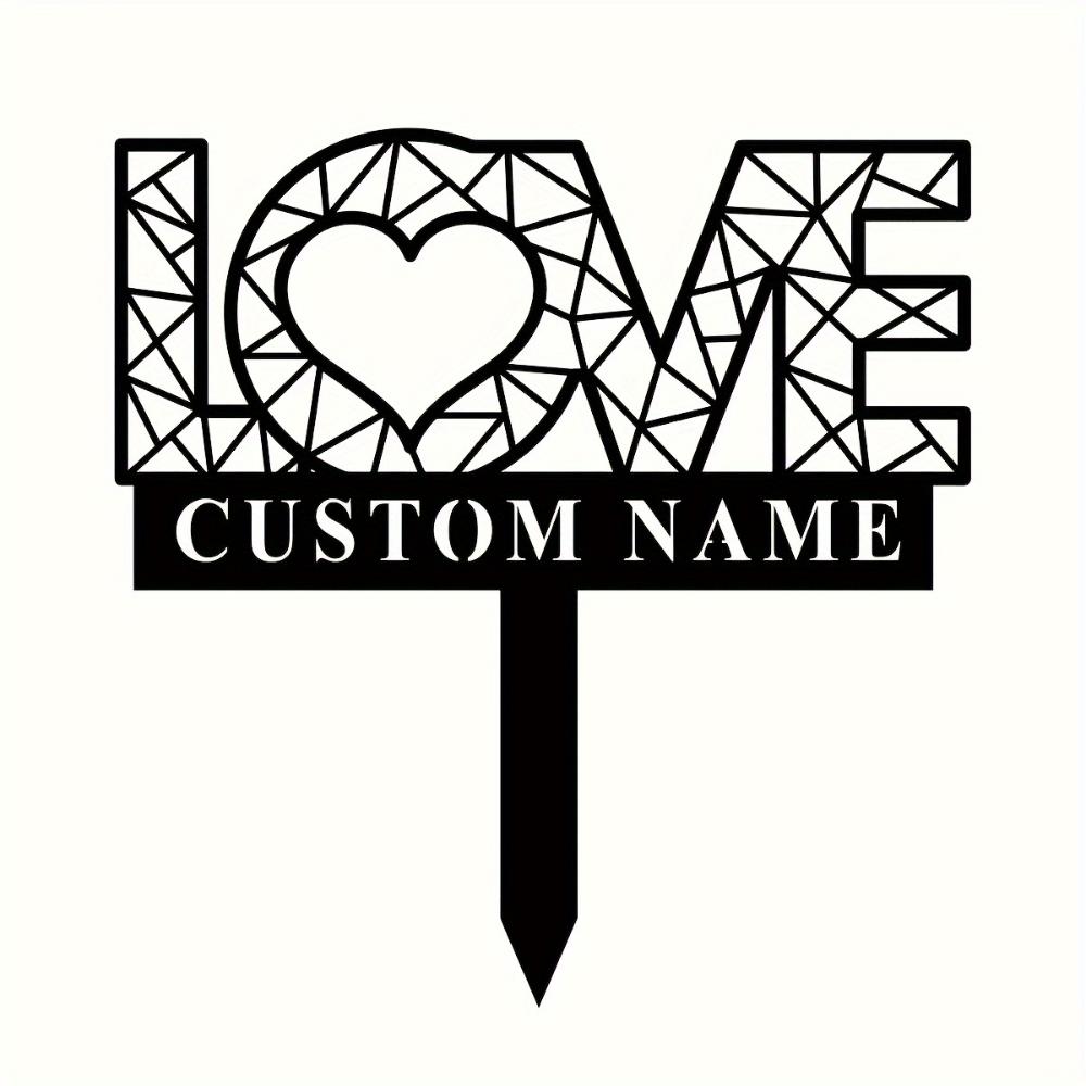 Customizable Vintage Metal Garden Sign Rustic Love Plaque Personalized Name Plate for Wedding Outdoor Decor Durable