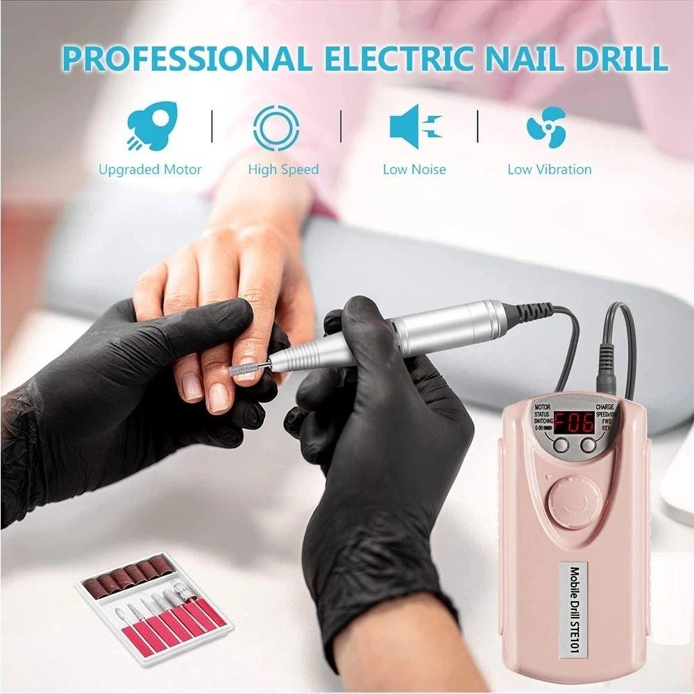 

Pink white Electric Nail Files Professional Nail Polishing Machine New Electric Nail Grinder рожевий