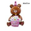 1pcs 4D Bear Foil Balloon Baby Birthday Photo Props Cartoon Aluminum Film Balloons Happy Birthday Party Balloon Baby Shower
