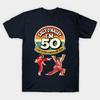 Herren Schwarzes Print-T-Shirt Sally Omalley, ICH BIN 50 ICH MAG KICKEN, Streth, Und Kick Retro No-Cut Transferpapier Druck Baumwoll-T-Shirt