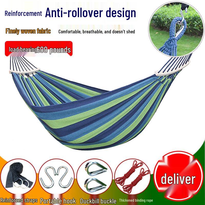 OLOEY Outdoor Anti-Rollover Canvas Hammock