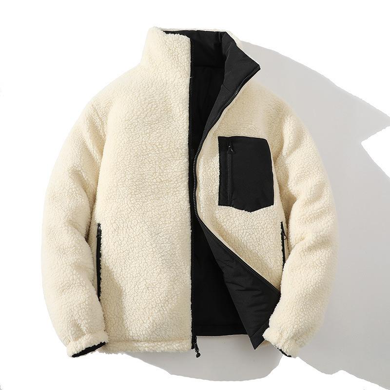 [Beidseitig tragbar] Winter Neu Japanisch Beidseitig tragbar Lammwolle Baumwollgepolsterte Kleidung, Jugend Outdoor Baumwollgepolsterte Jacken