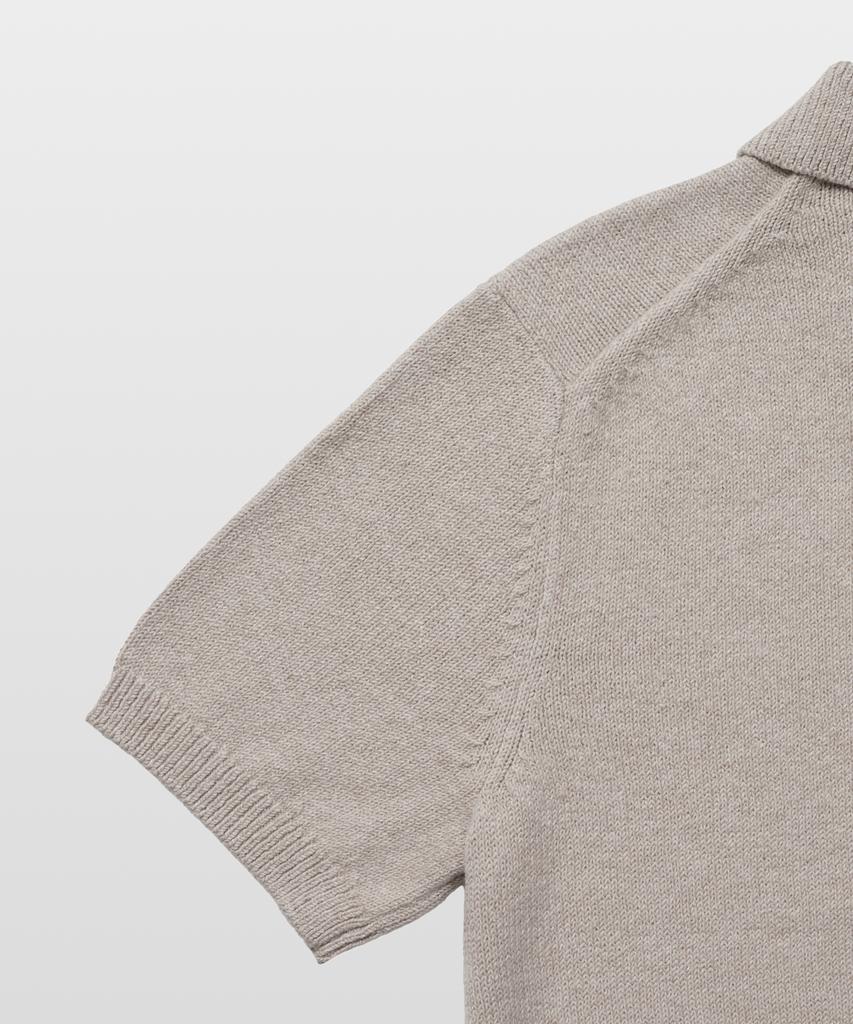 MANNERGRAM Upw Washable Cotton Polo Short Sleeve Knit Light Beige