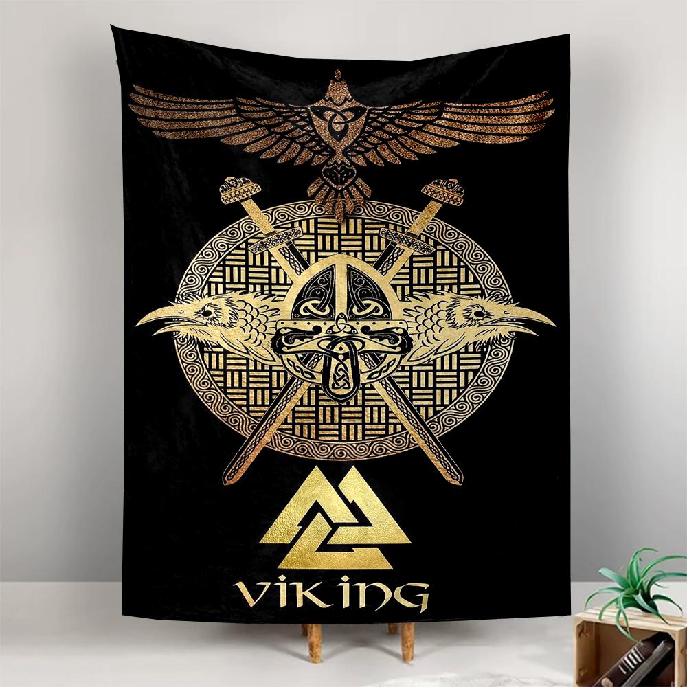 Viking Nordic Mythology Symbol Patterned tapestry for bedroom and living room home decor
