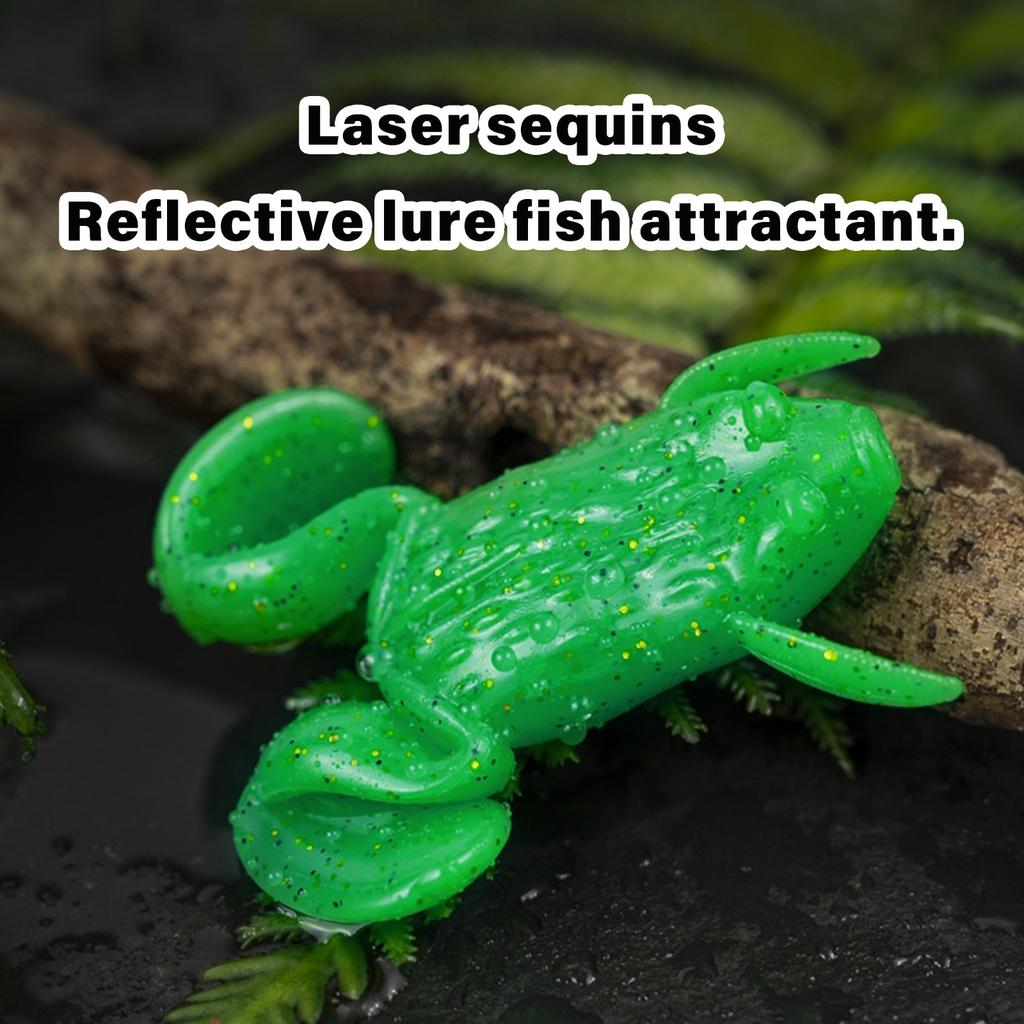 5pcs Simulated Soft Frog Bait Topwater Frog Lures Set with Hook 3.7cm/4.7cm Frog Artificial Lures Swimbait Fishing Lure