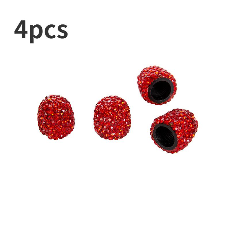8Pcs  Bling Diamond Crystal Wheel Caps Rhinestone Universal Car Tire Valve Caps Diamond Shining Dustproof Caps Car Accessories
